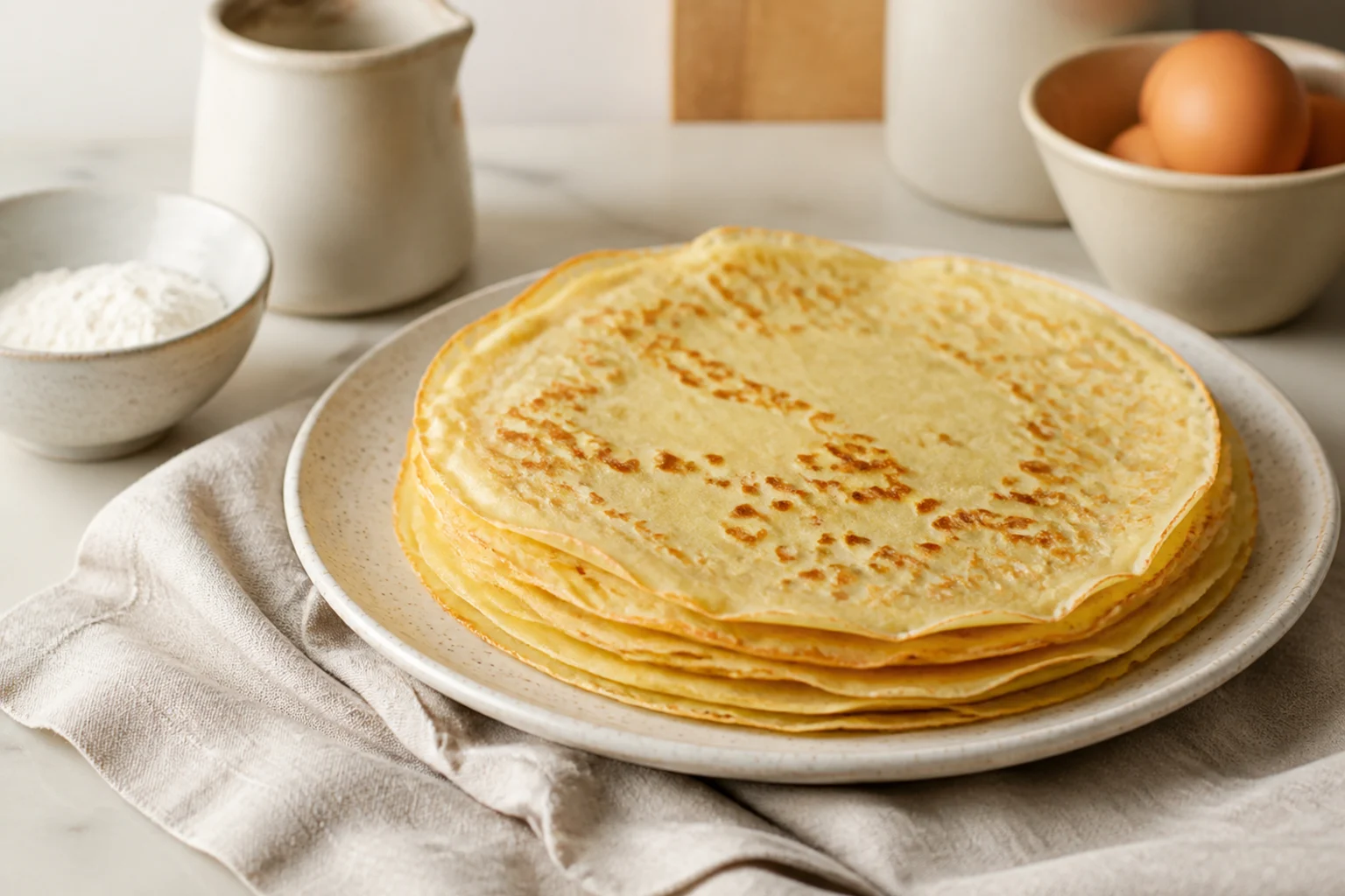 Glutenfri pandekager serveret og klar